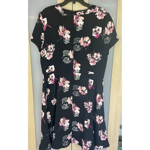 Talbots Floral Fit & Flare Dress Sz 16 Plus A Line Wedding Party Career Boho - Picture 3 of 5